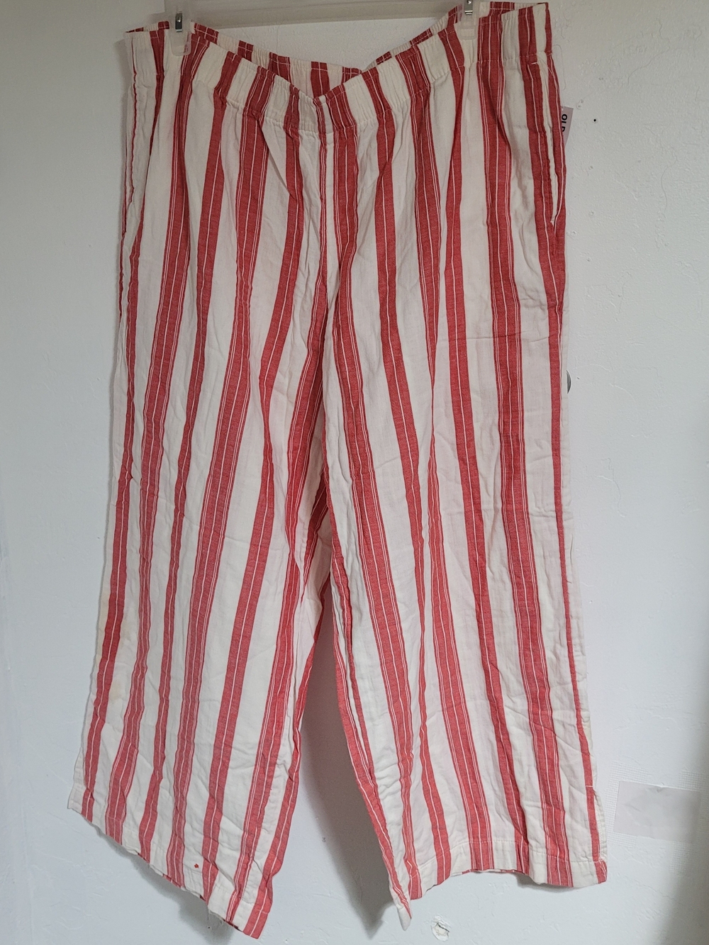 Old Navy Red and White Striped Pull-On Cotton Pants